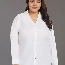 wild U Plus Size Cotton Shirt Style Top-image-13