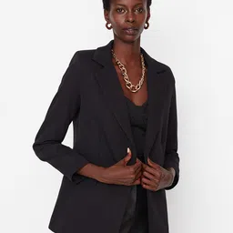 Trendyol Notched Lapel Long Sleeves Single-Breasted Jacket-image-55