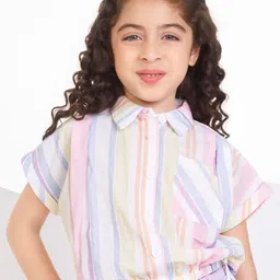 Peppermint Striped Extended Sleeves Shirt Style Top-image-46