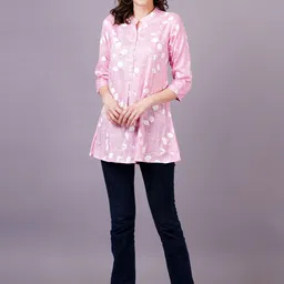 KALINI Floral Print Shirt Style Top-image-12