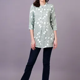 KALINI Floral Print Shirt Style Top-image-6