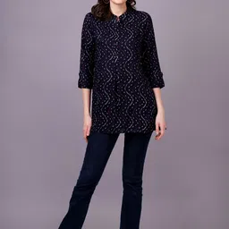 HIGHLIGHT FASHION EXPORT Animal Print Shirt Style Top-image-63
