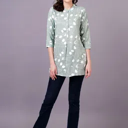 HIGHLIGHT FASHION EXPORT Floral Print Shirt Style Top-image-62