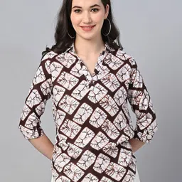 Vastraa Fusion Abstract Printed Shirt Style Top-image-29