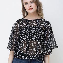 BAESD Women Flared Sleeve Cape Top-image-42