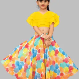 BAESD Girls Tie and Dye Ready to Wear Lehenga & Choli-image-70