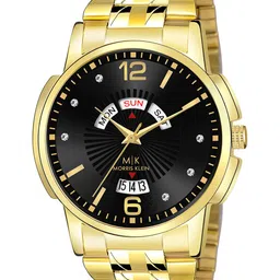 MORRIS KLEIN Men Black Dial & Black Stainless Steel Bracelet Style Straps Analogue Watch-38