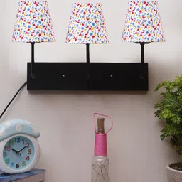 Devansh White & Blue Floral-Print Cotton Cluster Wall-Mounted Lamp-image-36