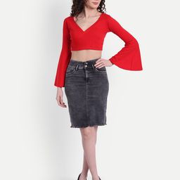 COLOR CAPITAL Bell Sleeve Crop Top-image-60