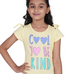Tiny Girl Yellow & Blue Pure Cotton Printed Top-picture-46