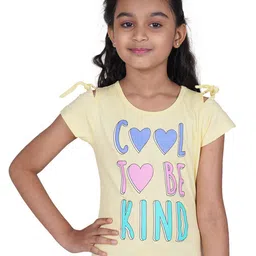 Tiny Girl Yellow & Blue Printed Cotton Top-picture-26