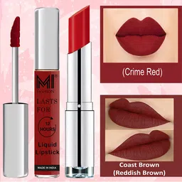 MI FASHION Set of The Perfect Pair Liquid Lipstick 3.5 ml & Creamy Matte Lipstick 3.5 g-52