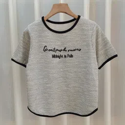 StyleCast Girls Grey & Black Typography Printed Top-image-71