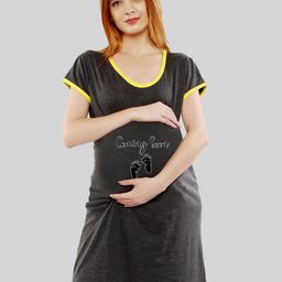 SillyBoom Typography Printed Maternity T-Shirt Dress-image-69