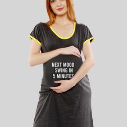 SillyBoom Typography Printed Maternity T-shirt Dress-image-52