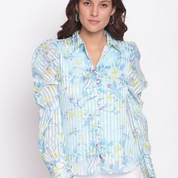 Latin Quarters Blue Floral Print Top-image-20
