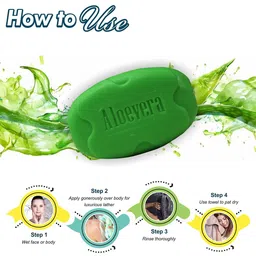 Jagdamba Herbal Set Of 6 Aloe Vera Bathing Soap - 75 g Each image 3