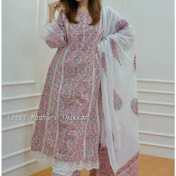 Self Design Kurta, Trouser/Pant & Dupatta Set-picture-24