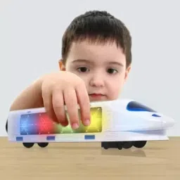 white devil Emu Bump and Go High Speed Train For Kids With 3D Lights & Music image 2