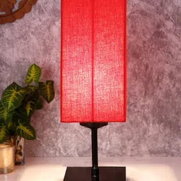 Devansh Red & Brown Solid Contemporary Buffet Table Lamp image 2