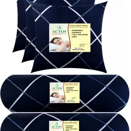 3 Cushion 2 bolster Microfibre Geometric Bolster Pack of 5-image-64