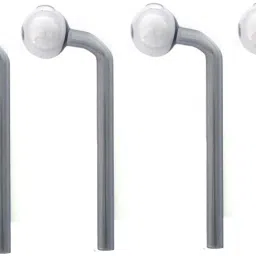 6 inch Bend Grey Oil Burner Pipe (Pack of 4) Borosilicate Glass Inside Fitting Hookah Mouth Tip-3