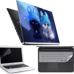 UNIXAA Vinyl Laptop Skin Sticker 3IN1 Combo With Screen Guard & Key Guard - 8003 Combo Set-26
