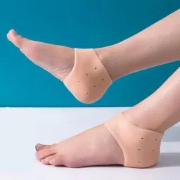 Silicone Gel Heel Pad Socks For Heel Swelling Pain Relief-image-60