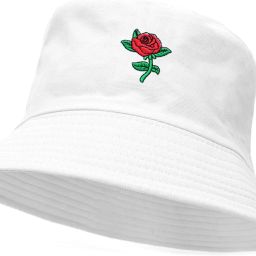 poshing Rose Embroidered Unisex foldable cotton Bucket Hat-image-67