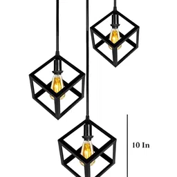 Areezo Black  Textured Abstract Shaped Ceiling Lamp image 4