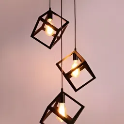 Areezo Black Textured Abstract Shaped Ceiling Lamp image 2