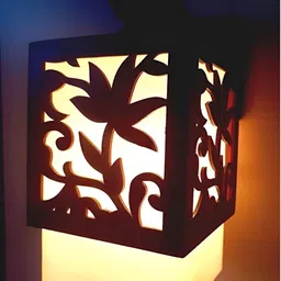 Areezo Brown & White Textured Rectangle Ceiling Lamp image 3