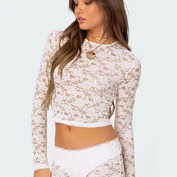 StyleCast x Revolte Floral Print Net Top image 2
