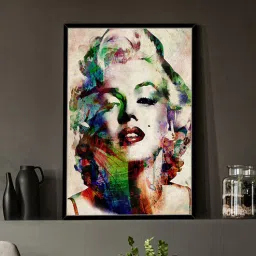 Art Street Canvas Painting Lady Portrait Theme Wall Art with Wooden Frame-picture-5