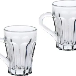 Pack of 2 Glass 1st Time Tea Coffee Cup, Transparent, Glass, 180 ML, Pack Of- 2-image-33