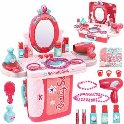 3 in 1 Beauty Makeup Kit Cosmetic Fashion Set Pretend Play Toy for Kids Girls-5
