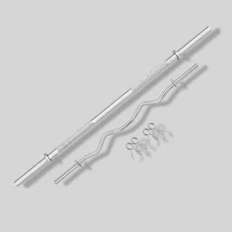 Weight Lifting Rod, 3Ft Curl, 5Ft Straight Rod with Spring Locks (19MM) Weight Lifting Bar-29