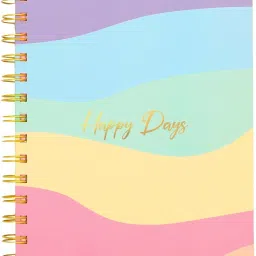 Pastel Rainbow Happy Days Hard Bound Daily A5 Planner Ruled 192 Pages-17