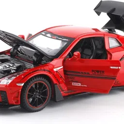 1:32 Diecast Metal Nissan GTR R35 Alloy Pull Back Light Sound Toy Car Die Cast-picture-16