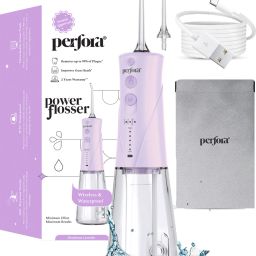 Power WaterDental Flosser250ml Capacity 2Nozzles 1500mAh Battery Lavender Water Flosser-25