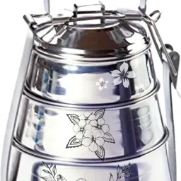 Stainless Steel 3 Compartment tiffin box / 3 Containers Lunch Box-16