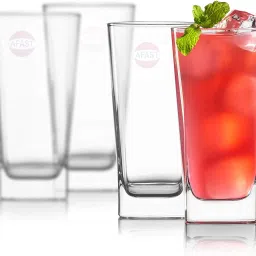 (Pack of 4) Stylish Multi-Purpose Beverage Tumbler Drinking Glass, Set Of 4, 300 ml -KT33 Glass Set Water/Juice Glass-picture-14