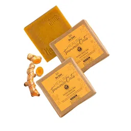 Nat Habit Set of 2 Cold Processed Healing Turmeric Oats Soaps with Honey - 125 g Each image 2