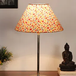Devansh White Printed Cotton Shade Table Lamp image 2