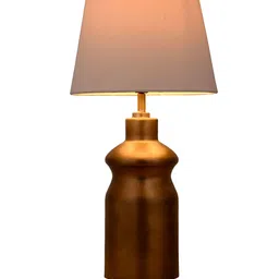 green girgit Copper & White Frustum Shape Copper Base Table Lamp image 2