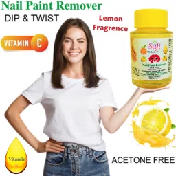 New Advance Technology The formula is Acetone- free, contains Vitamin E & Vitamin C and will not dry or damage your nails. PREMIUM QUALITY Dip & Twist Instant Nail Paint Remover with LEMON Fragrance: - Acetone Free, Enriched with Vitamin C or Vitamin E. ( Pack of 1 ).-17