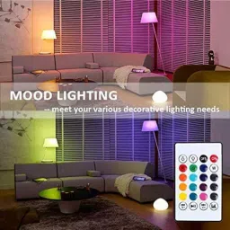 wahh Bluetooth Music Bulb Smart B22 12 Watt LED RGB Light Lamp Speaker Wireless Color Changing 24 Keys Remote Control SATG01 Smart Bulb image 3