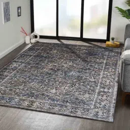 obsessions Blue and Beige Persian 4x6 Feet Machine Made Carpet-picture-42