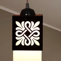 Gojeeva Black Wood Square Shaped Wall Lamp image 3