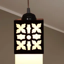 Gojeeva Black Wood Square Shaped Wall Lamp image 4